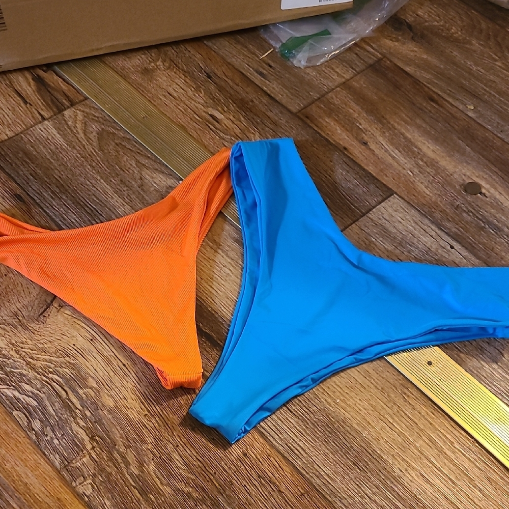 Vibrant Orange and Blue Women's Swim Bottoms